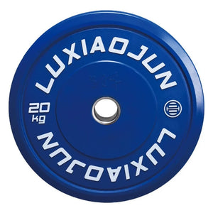 Luxiaojun India bumper plates for weightlifting, 5 kg, durable rubber gym equipment for strength training.